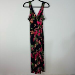 Market & Spruce Hellena Faux Wrap Knit Floral Maxi Dress Vacation Beach Resort